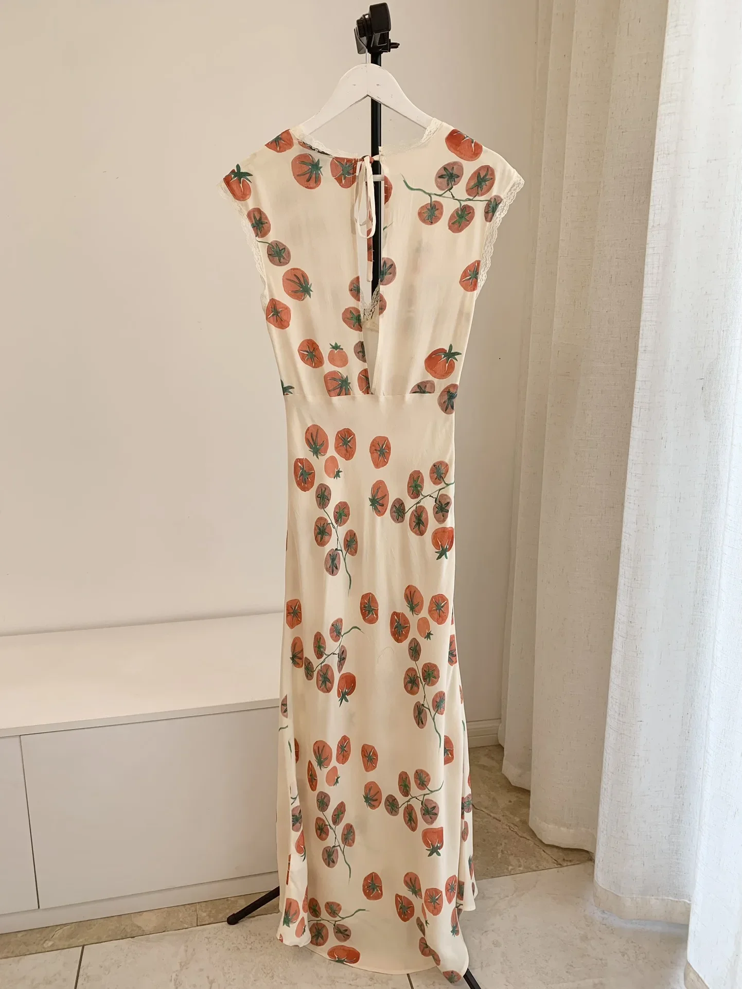 Spitze Stickerei Patchwork Frauen Lange Kleid Blume Drucken V-ausschnitt Ärmellose Hohe Taille Urlaub Weibliche Robe