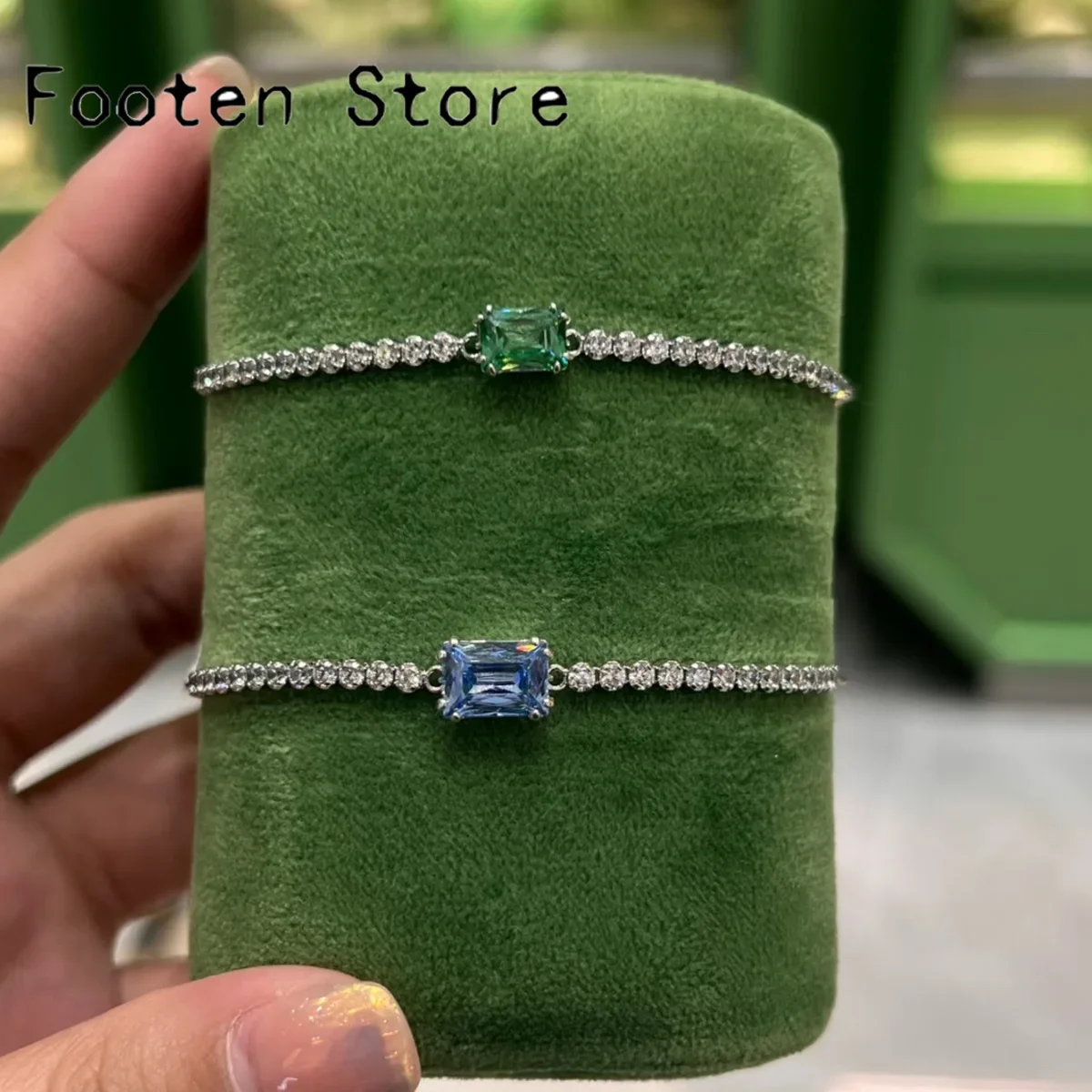 Original 2025 New Trend Party Gift Luxury High Jewelry Sets Charm Green Blue Austrian Crystal Fashion Women's Necklace Bracelets