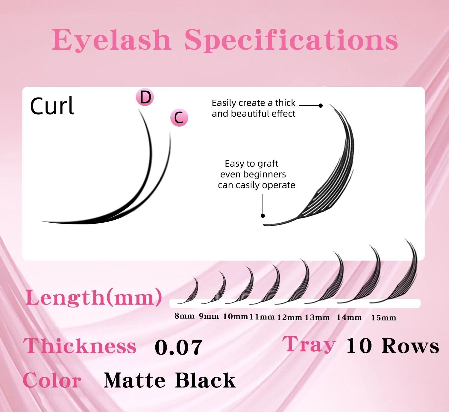 Volpe marrone Comic Spire Ciglia Forma di piuma Appassionati prefabbricati Lash Estensioni ciglia volume russo Ciglia finte individuali