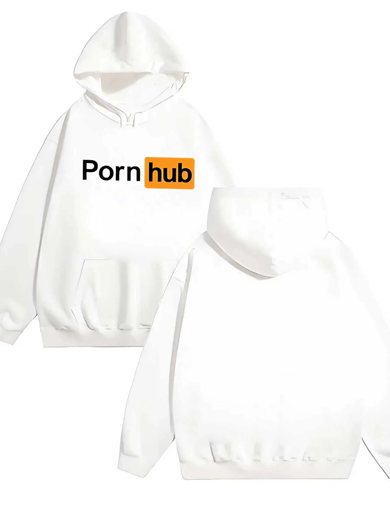 Pornhub طباعة هوديي 330 جرام الوزن الثقيل الأسود البلوز برتقالي أبيض شعار تصميم للجنسين الشارع الشهير بلوزة كاجوال هوديس