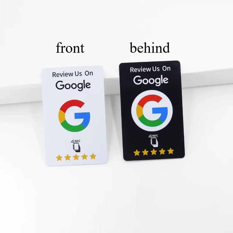 NTAG215 NFC Google Review Tap Card Contactless Customer Feedback Card Collect 5‑Star Reviews for Small Business Shop