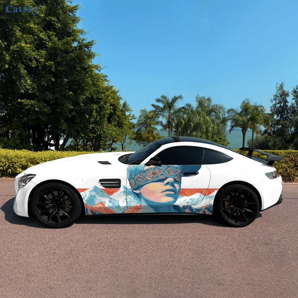 

Виниловые наклейки для горных автомобилей с завязанными глазами, самоклеящаяся наклейка из ПВХ, подходит для грузовиков, внедорожников, декор, автоаксессуары, подарок