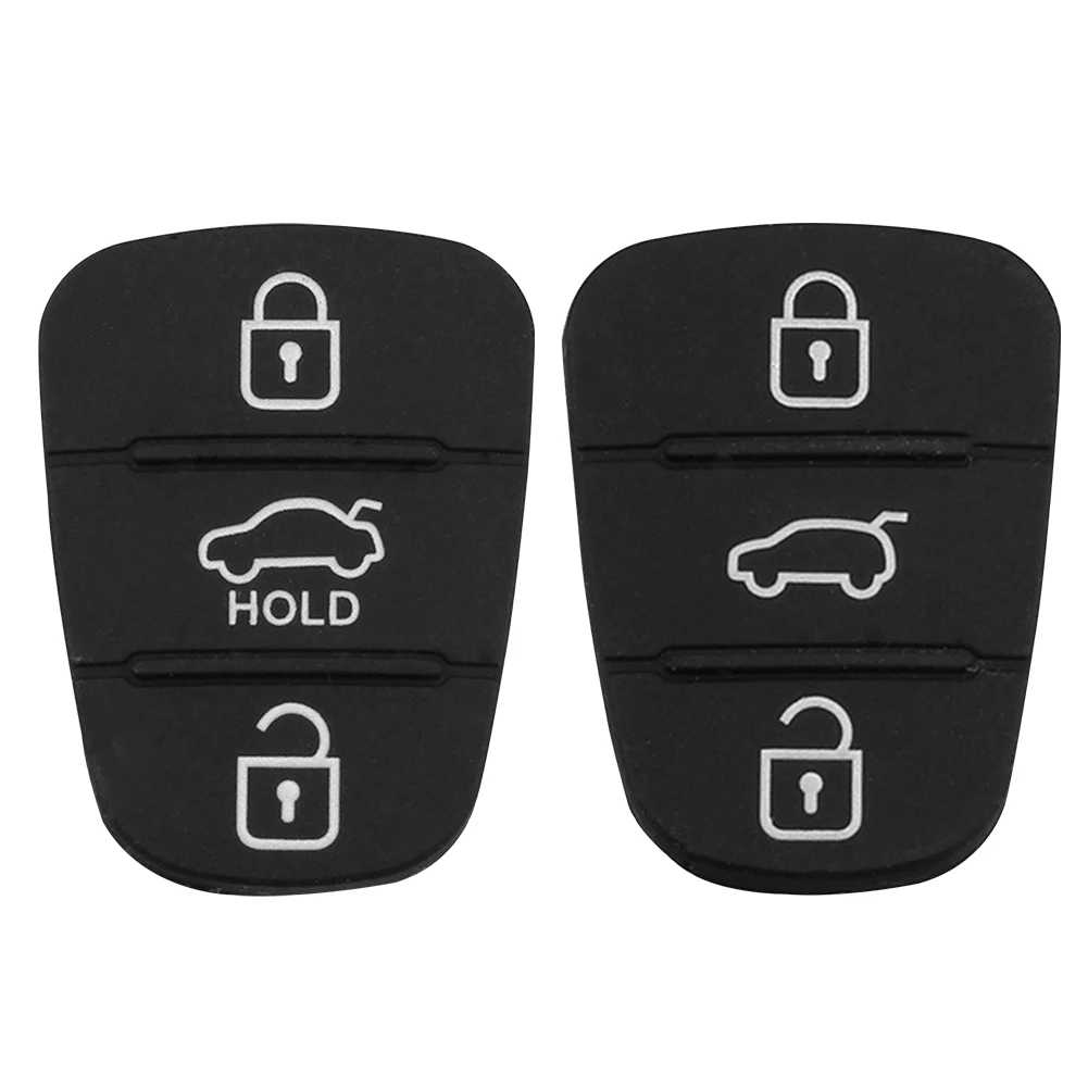 Replacement Car Key Fob Case Rubber Pad for Hyundai Kia 3 Buttons Flip Key Shell Durable Silica Gel Letters/No Letters 45*28*1mm