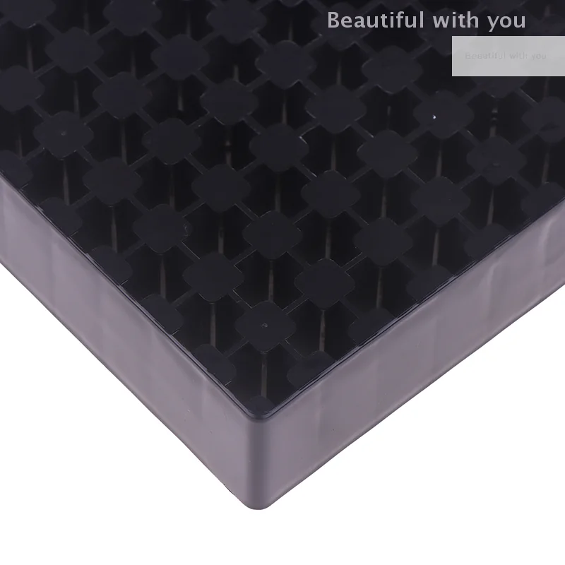 New100 فتحات حامل قلم أسود سعة كبيرة حامل قلم تحديد فرشاة القلم تخزين الرف حامل فرشاة المكياج متعدد الوظائف #4