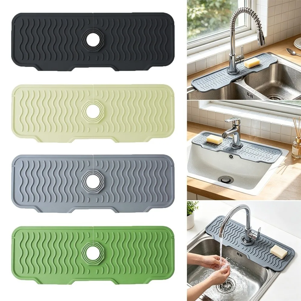 

Новый силиконовый коврик для смесителя 61 см, удлиненный, многофункциональный, поддон для сбора воды, с возможностью обрезки, волнистая текстура, для раковины, для домашнего использования