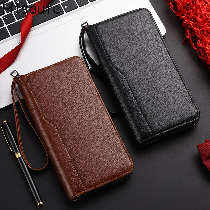 

Brand Design Men's PU Leather Wallets With Zipper Coin Pocket Vintage Big Capacity Male Short Money Long Purse Card Holder New