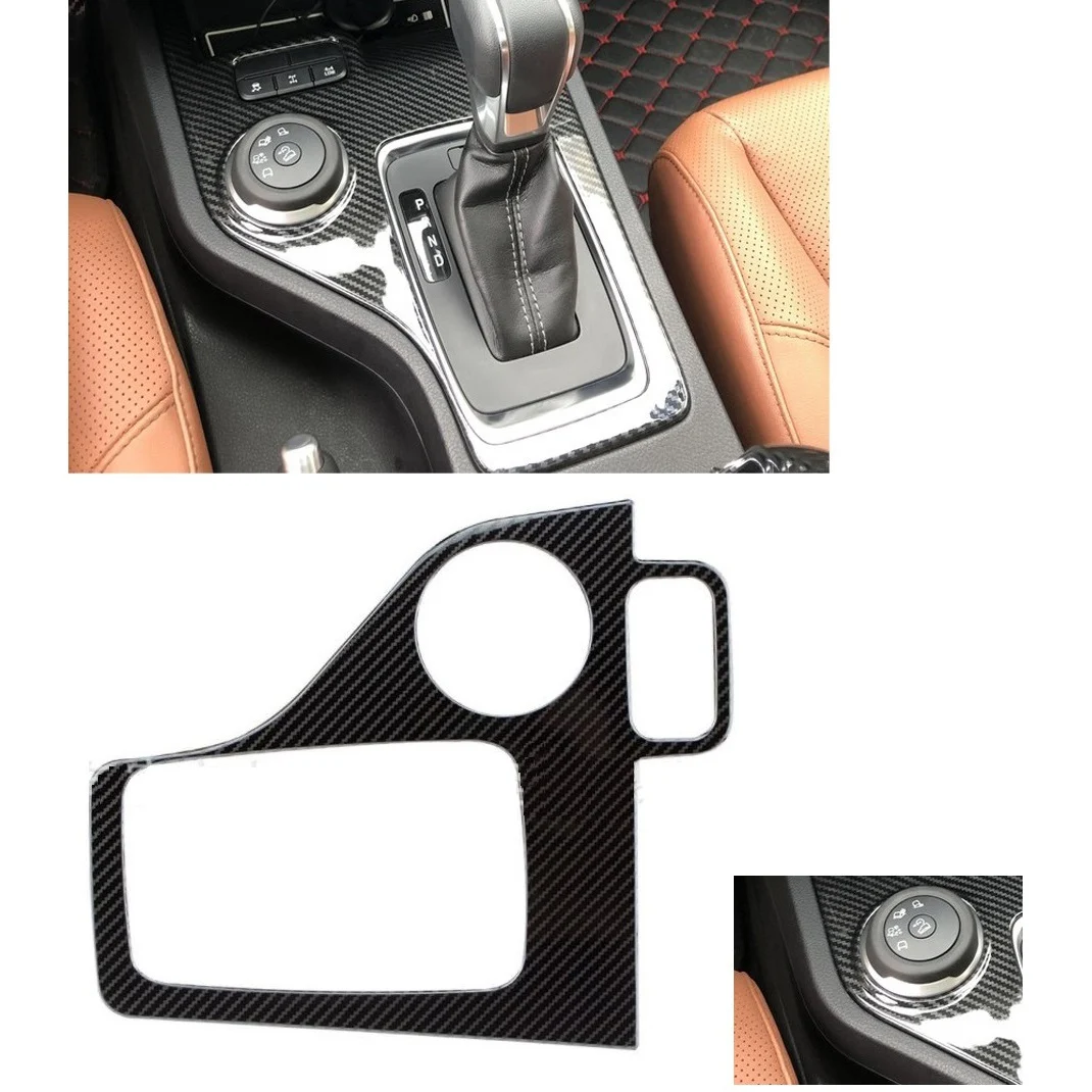 Carbon Fiber Stainless Steel Gear Shift Panel Cover Trim Frame for Ford Ranger Everest Endeavor 2015+ Accessories, Left