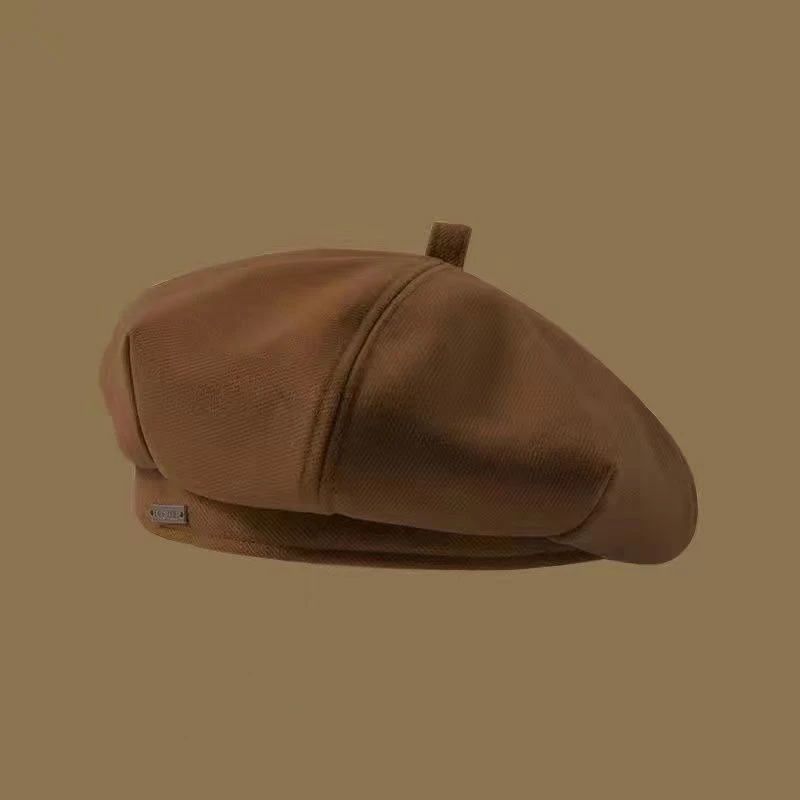

Berets Vintage Beanie Hat Retro Plain Beret Solid Color Women Elegant Caps Newsboy Beanie Bonnet Trendy Versatile Painter Hats