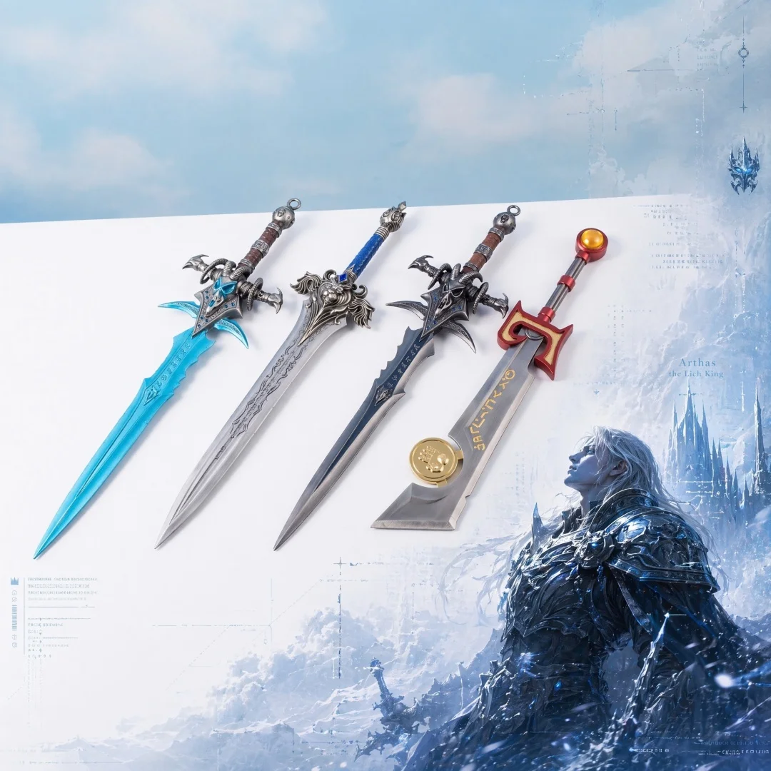 11.8in World Of Warcraft Menethil Arthas Frostmourne Katana Sword Anime Cosplay Prop Ninja Knife Multiple Styles Metal Toy Gift