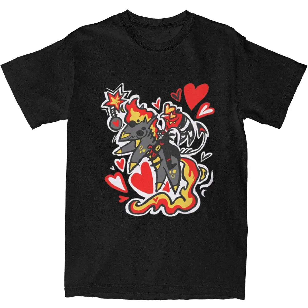 Blitzo Loves Horses T-Shirt Unisex Cotton Tops Shirts Fashion Hazbined-Hotels O-neck Short Sleeve