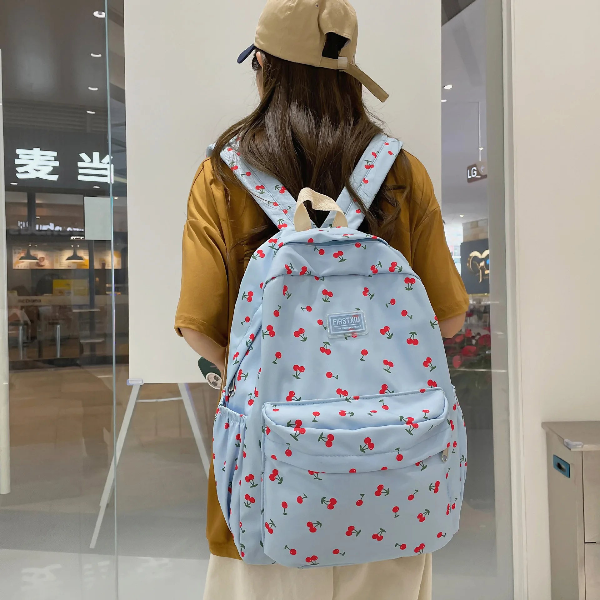 

Korean Student School Backpack Floral White School Bags For Teenage Girls Cute Women's Backpack Brand Book Bag Nylon Rucksack