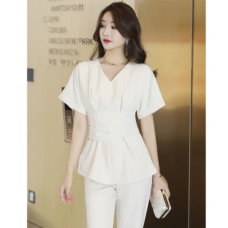 Esthetic Uniform Summer Short Sleeve Beauty Salon Suit Women's Spa Beautician Clothing Hotel Massage Workwear Korean Overalls