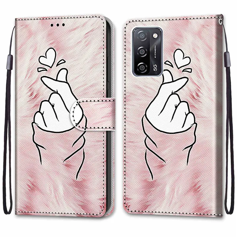 Flower Leather Wallet Cover on For OPPO A54S A54 5G OPA54 OPPOA54 S A 54 4G  CPH2273 Flip Case Capa Phone Protective Bags Etui