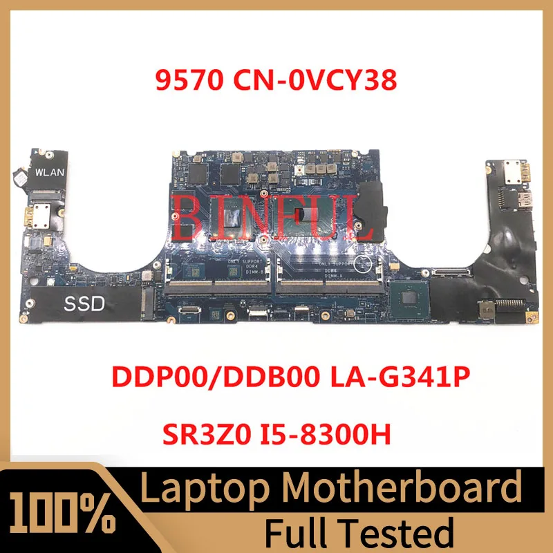 

CN-0VCY38 0VCY38 VCY38 For Dell XPS 15 9570 Laptop Motherboard DDP00/DDB00 LA-G341P With SR3Z0 I5-8300H CPU 100% Full Tested OK