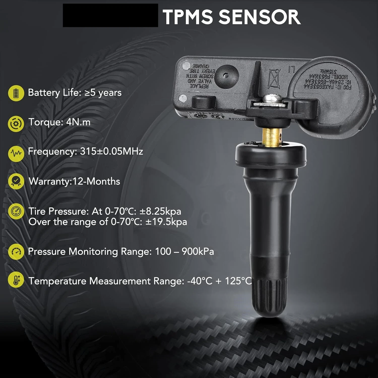 مستشعر ضغط الإطارات TPMS يناسب نظام مراقبة ضغط الإطارات Ford F150 Focus Lincoln Mazda 7L1TZ1A150AA 7L1Z1A189A, 315MH