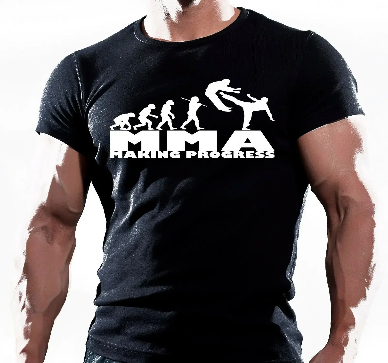 

Funny MMA Evolution Muay Thai Training Fighters Casual T-Shirt. Summer Cotton O-Neck Short Sleeve Mens T Shirt New S-3XL