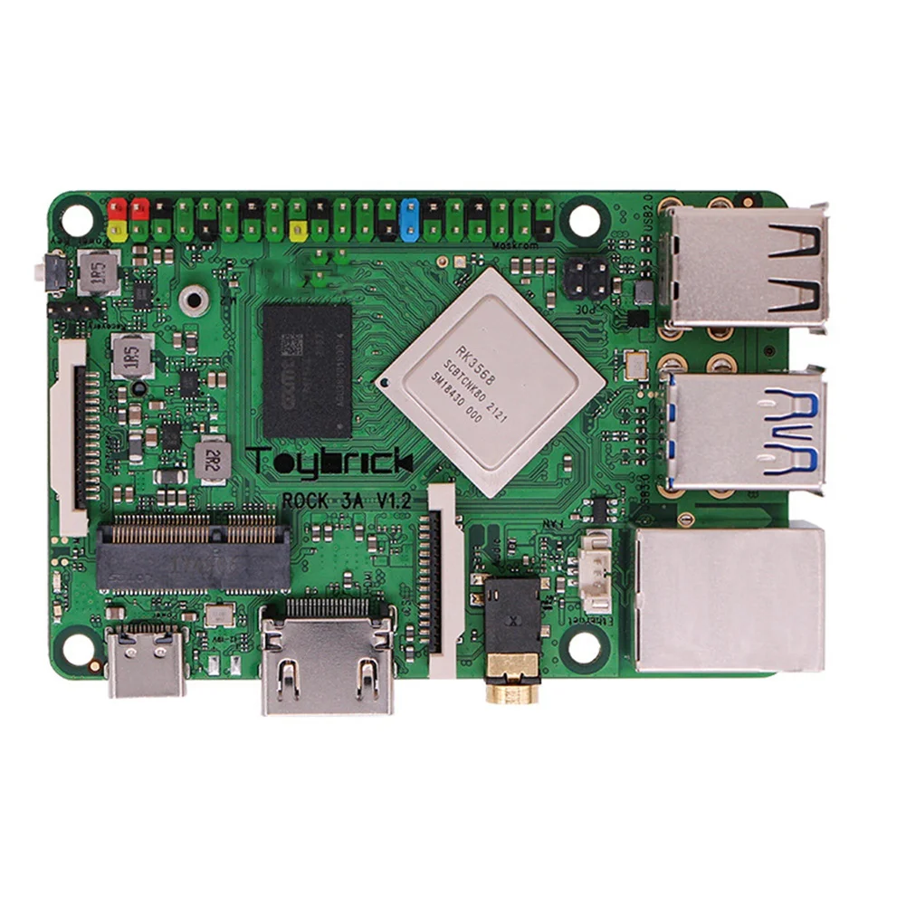 

For Rock Pi 3A Rockchip RK3568 Quad Core Cortex-A55 RAM WiFi6+Bluetooth 5.0 Android 11 NPU AI Development Board (4GB)