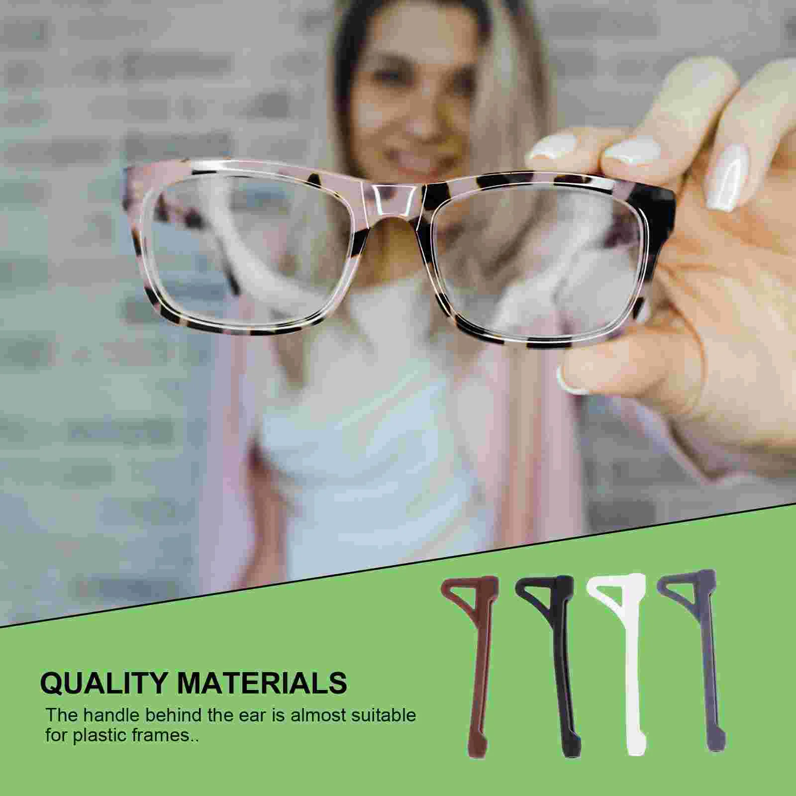 10 pares de gafas antideslizantes, soporte de cubierta, retenedor de silicona, gancho para la oreja, accesorio, gafas antideslizantes