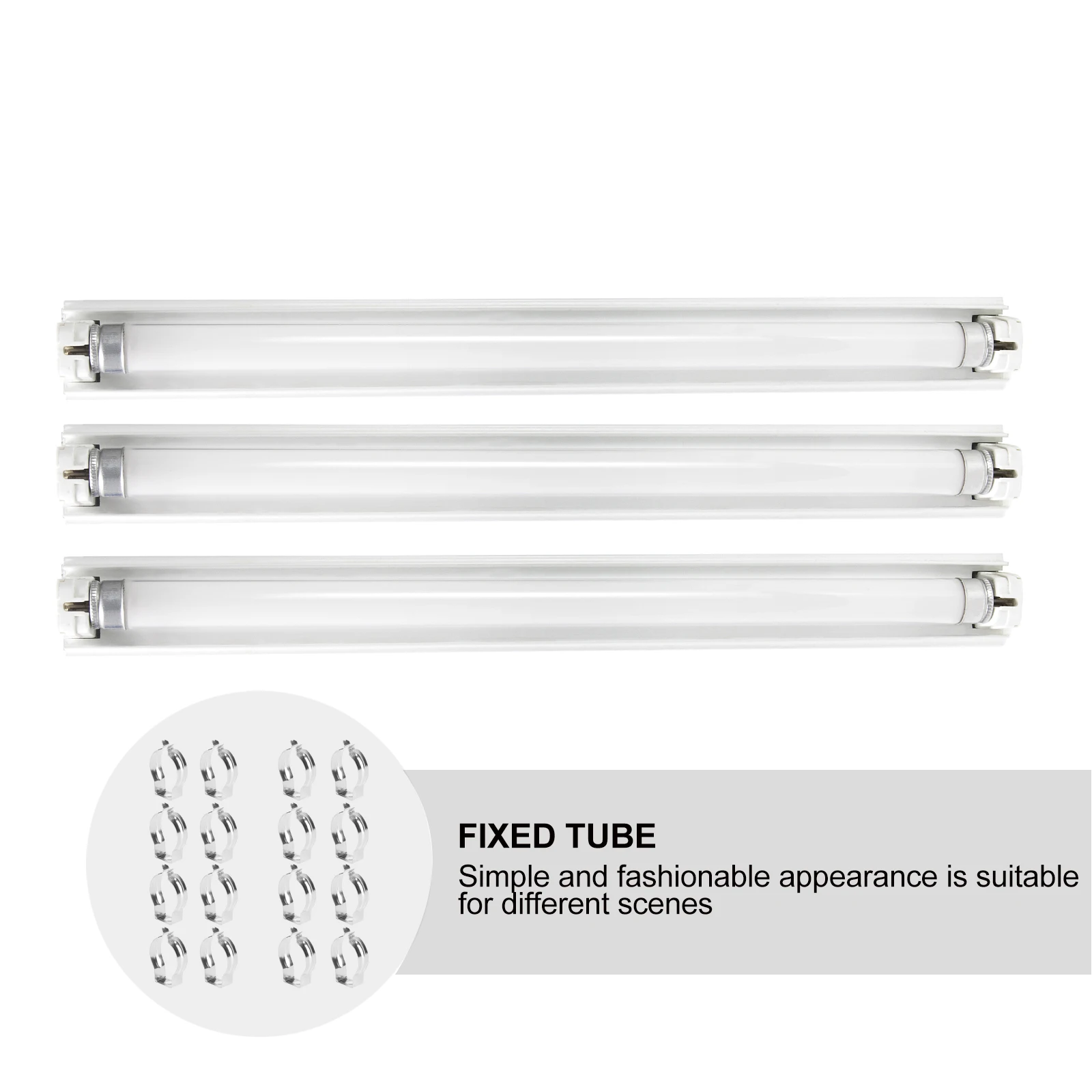 

100Pcs U Clips Holder Manganese Steel LED Tube Light Support Bracket Fluorescent Lamp Holder for Indoor Outdoor Use