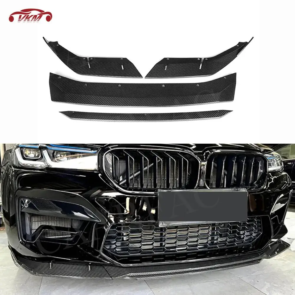 

Carbon Fiber Front Bumper Chin Lip Spoiler For BMW 5 Series F90 M5 2021+ Car Bumper Guard Apron Accessories M style 4Pcs/Set