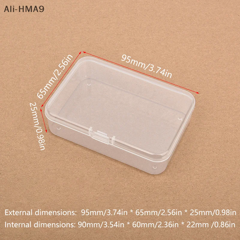 

Mini Plastic Box Rectangular Translucent Packing Box Dustproof Durable ID Card Parts Storage Box