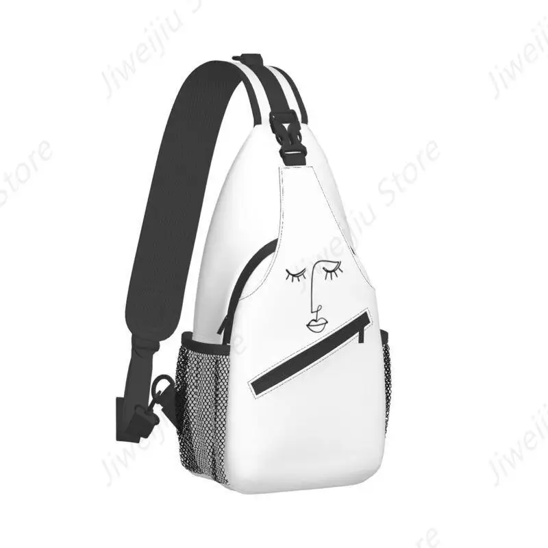 Fashion One Line Face Art Sling Bags for Cycling Camping Men Pablo Picasso Chest Crossbody Backpack Shoulder Daypack