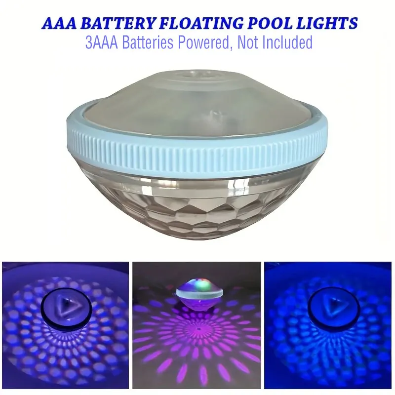 Floating Pool Lights,Color Changing Pool Light That Float,  Bath Tub LED Light Up Decor (3AAA Batteries Powered, Not Included)
