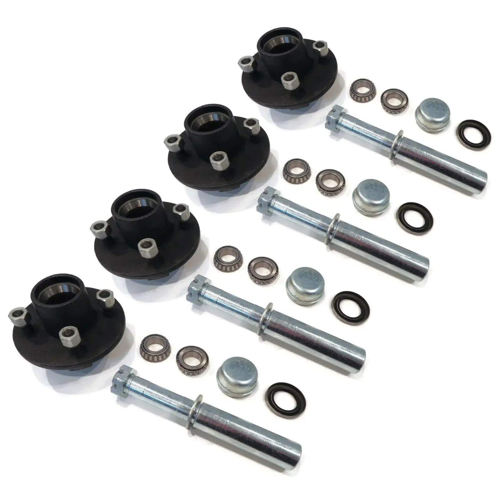 4 sets of trailers with 4 pairs of 4-inch bolted idler wheels and 1-inch round BT8 spindle