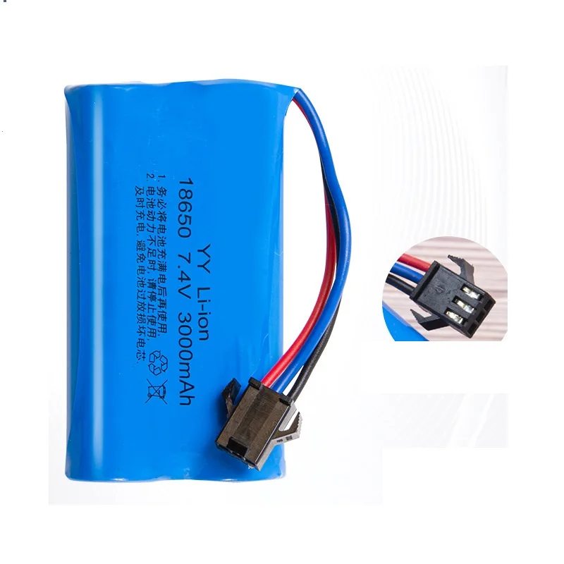 7.4V 3000mAh Lipo Batterij voor Horloge Gebaar Sensing Twisted RC Stunt Auto 1pcs 7.4v 2s 18650 Batterij SM-3P Plug