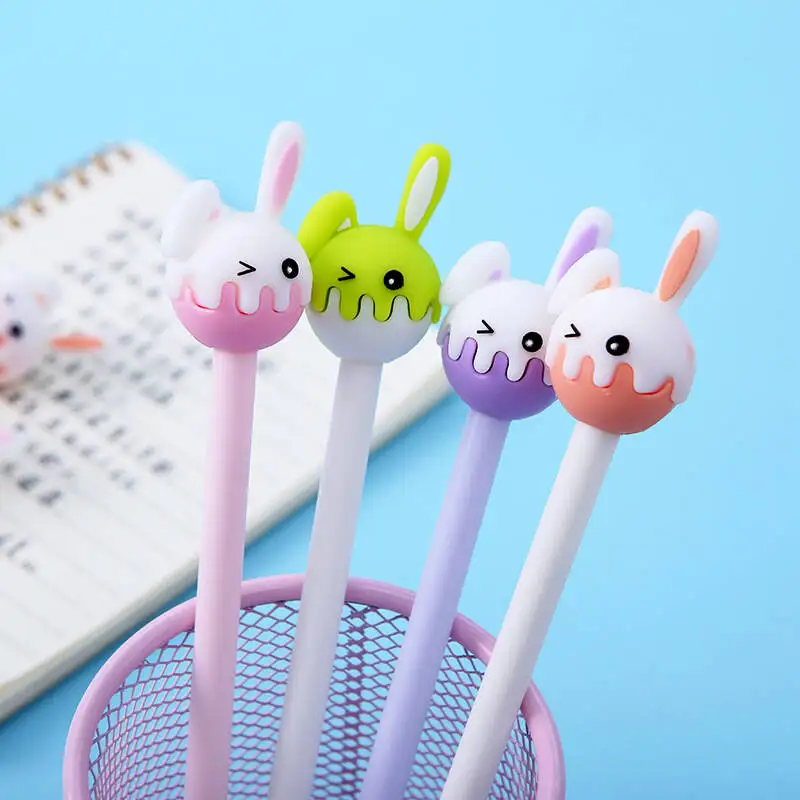 1-4-6 StückLytwtw's süßes kreatives Kaninchenohr 0,5 mm Gelstift Cartoon Kawaii Briefpapier Büro Schulbedarf
