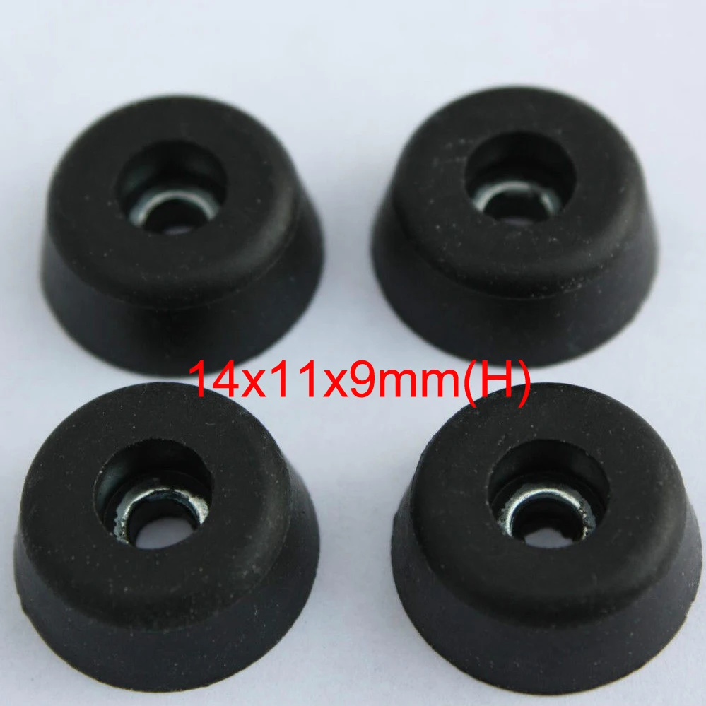 

Round Rubber Black Non-slip Furniture Table Chair Leg Caps Foot Pads Cabinet Foot Bumpers 14x11x9mm