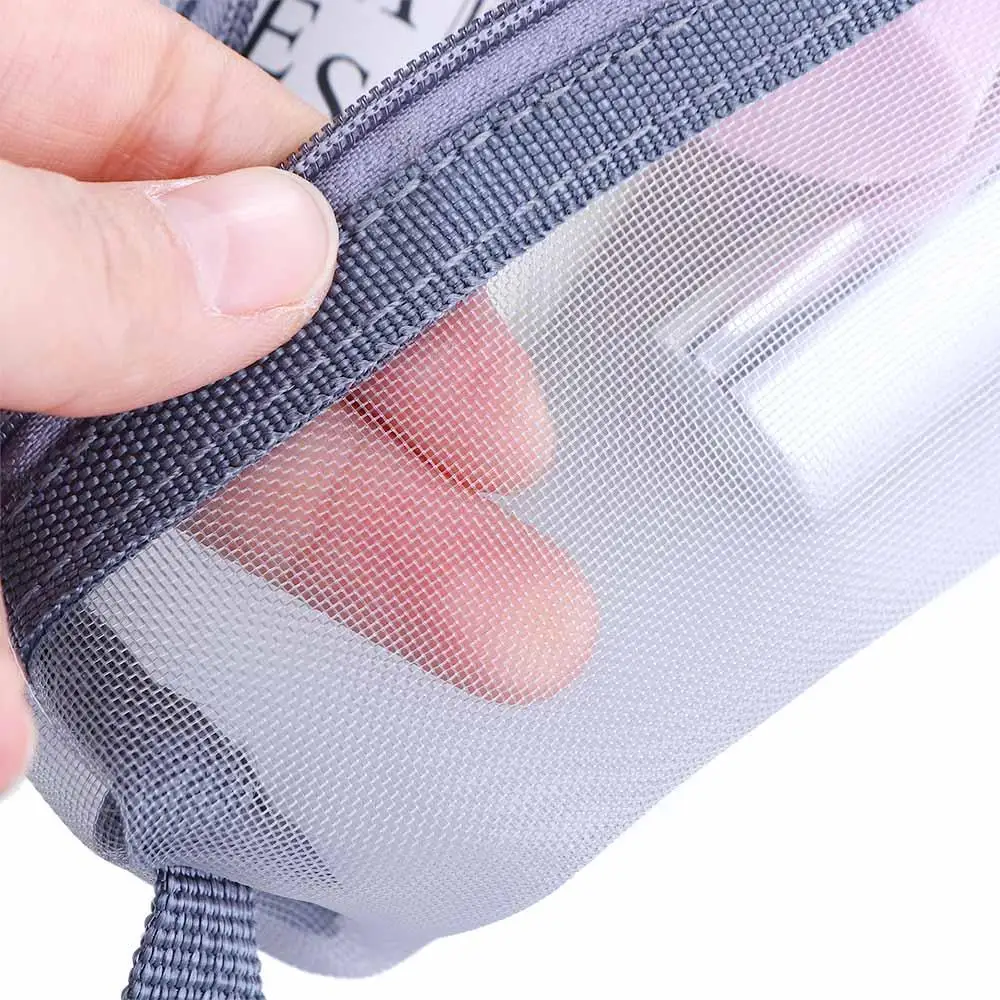 Capacity Student Stationery Bag Transparent Mesh Korean Storage Bag Women Cosmetic Bag Skin Care Storage Bag Zipper Makeup Bag