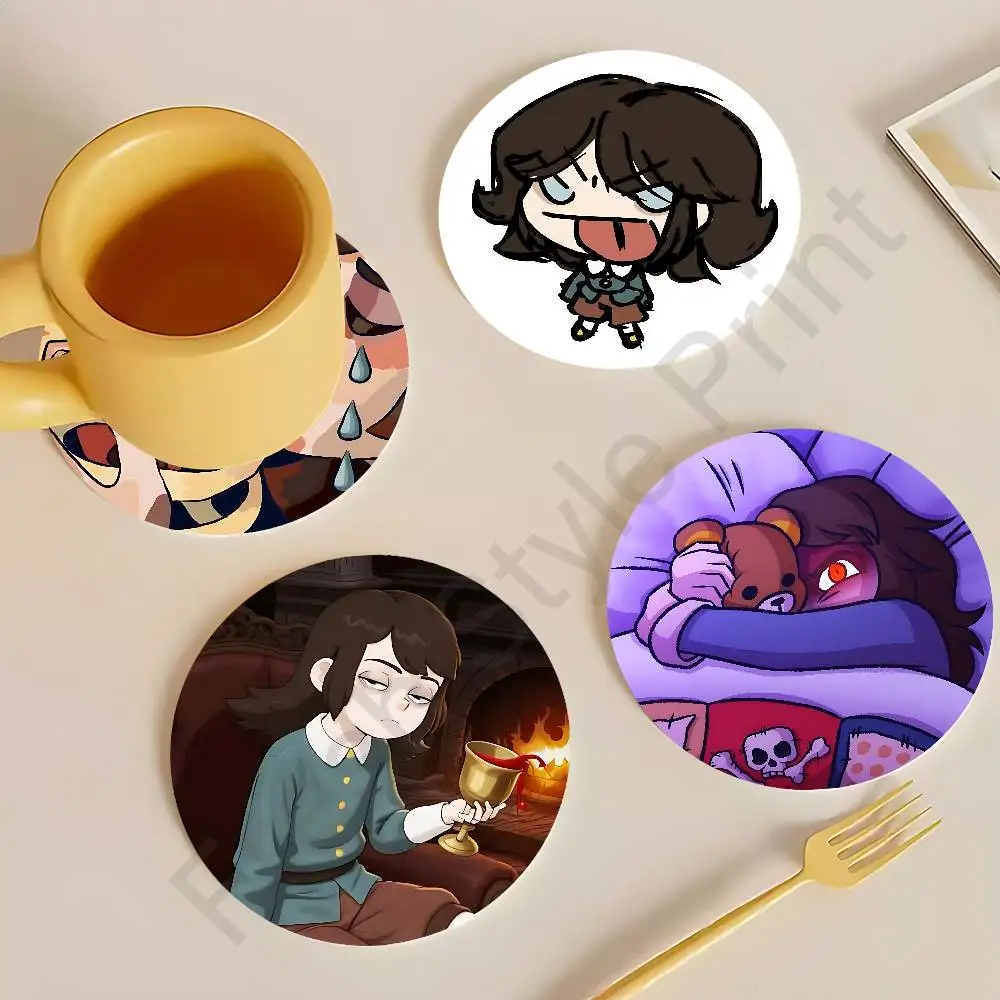 

Abaddon H-HauntedS H-Hotel Round Wooden Coasters For Cute Design Suitable for Drinks Tea,Coffee Home Perfect Gift
