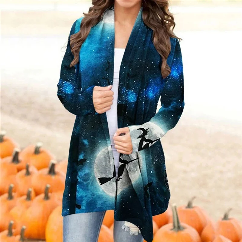 

2025 European Women's Fashion Halloween Plain Long Sve Kni Street Style Fleece Lined Coat Children's Unisex Medium Length