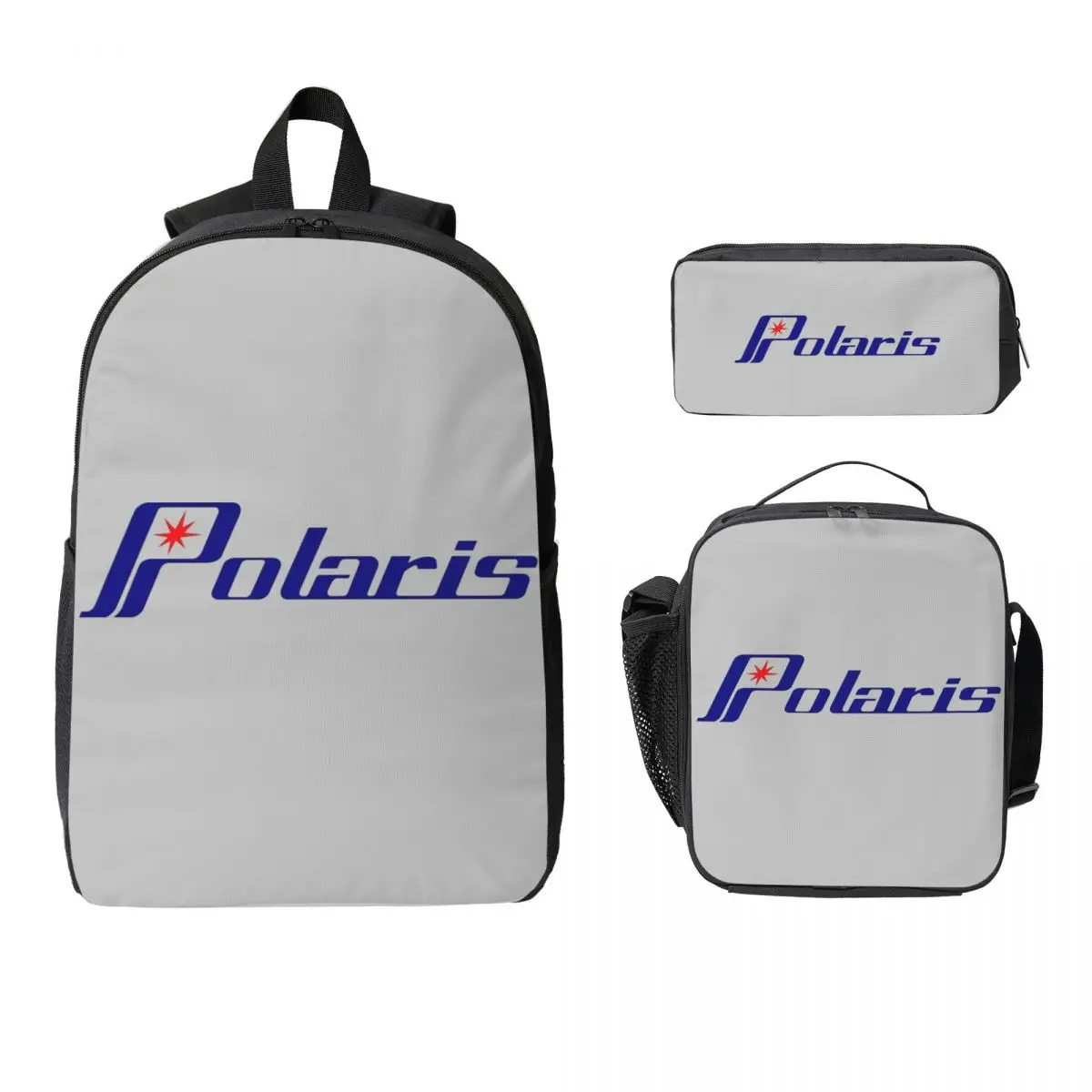 

Polaris Logo Backpack Student Boys Girls BookBag School Bag Laptop Shoulder Bags 3ps Insulated Lunch Bag Pencil Case