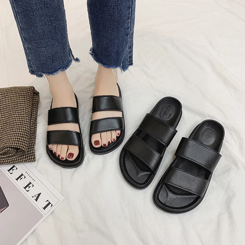 Summer New Style Slippers For Women At Home Indoor Non-slip Thick-soled Plastic Fashion Couple Bathroom Slippers