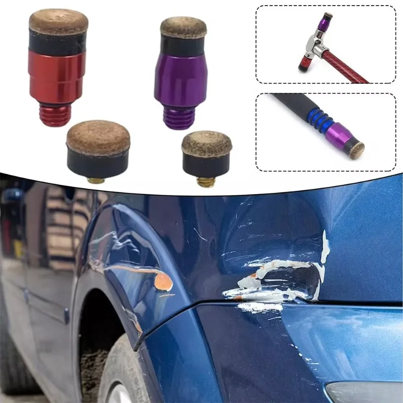 4pcs PDR Tapping Leather Head Tool Car Dent Repair Pit Suction Pit Tapping Hammer Leveling Hammer Leveling Pen