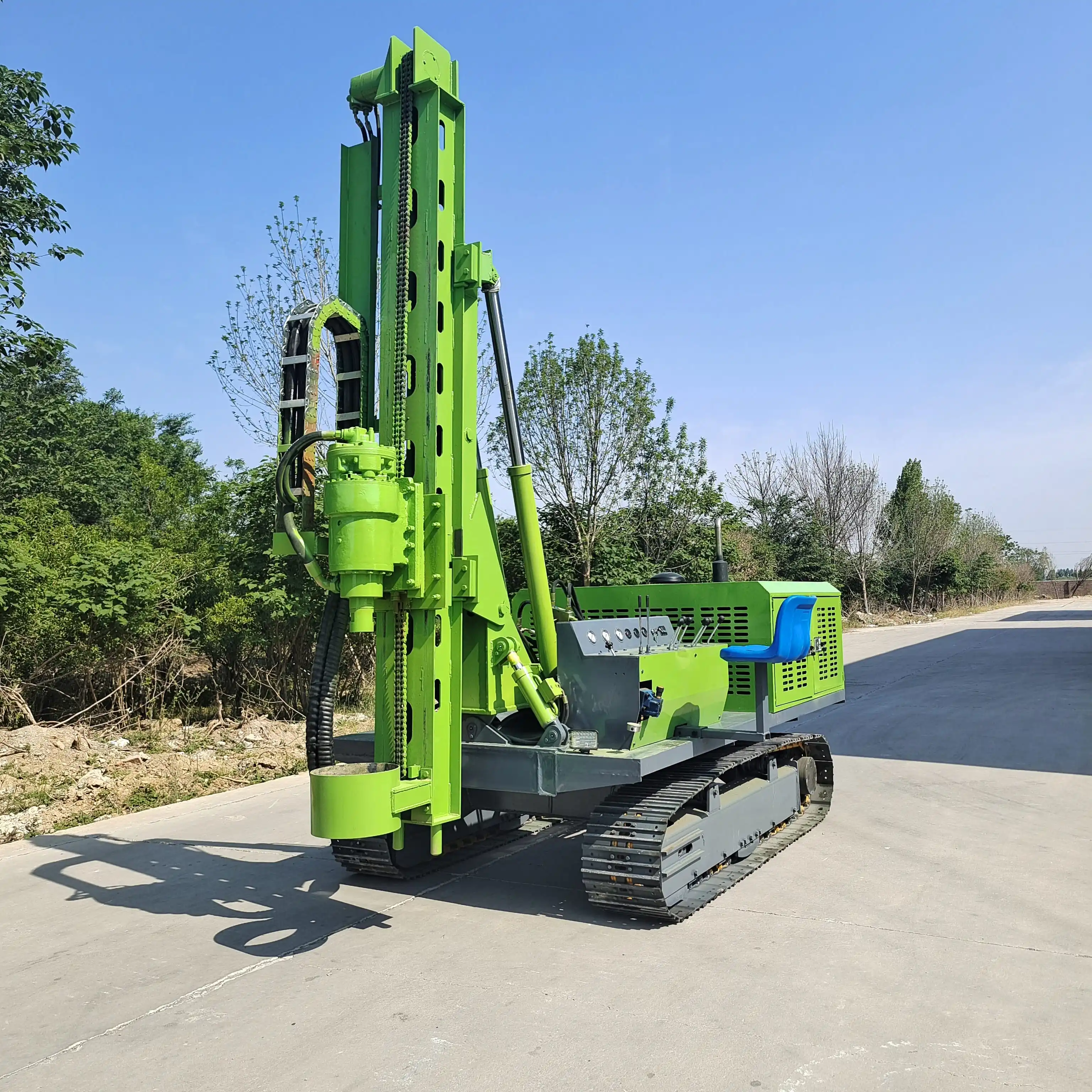 Rotary Head Drilling Electric Ground Screw Pile Driver Machine