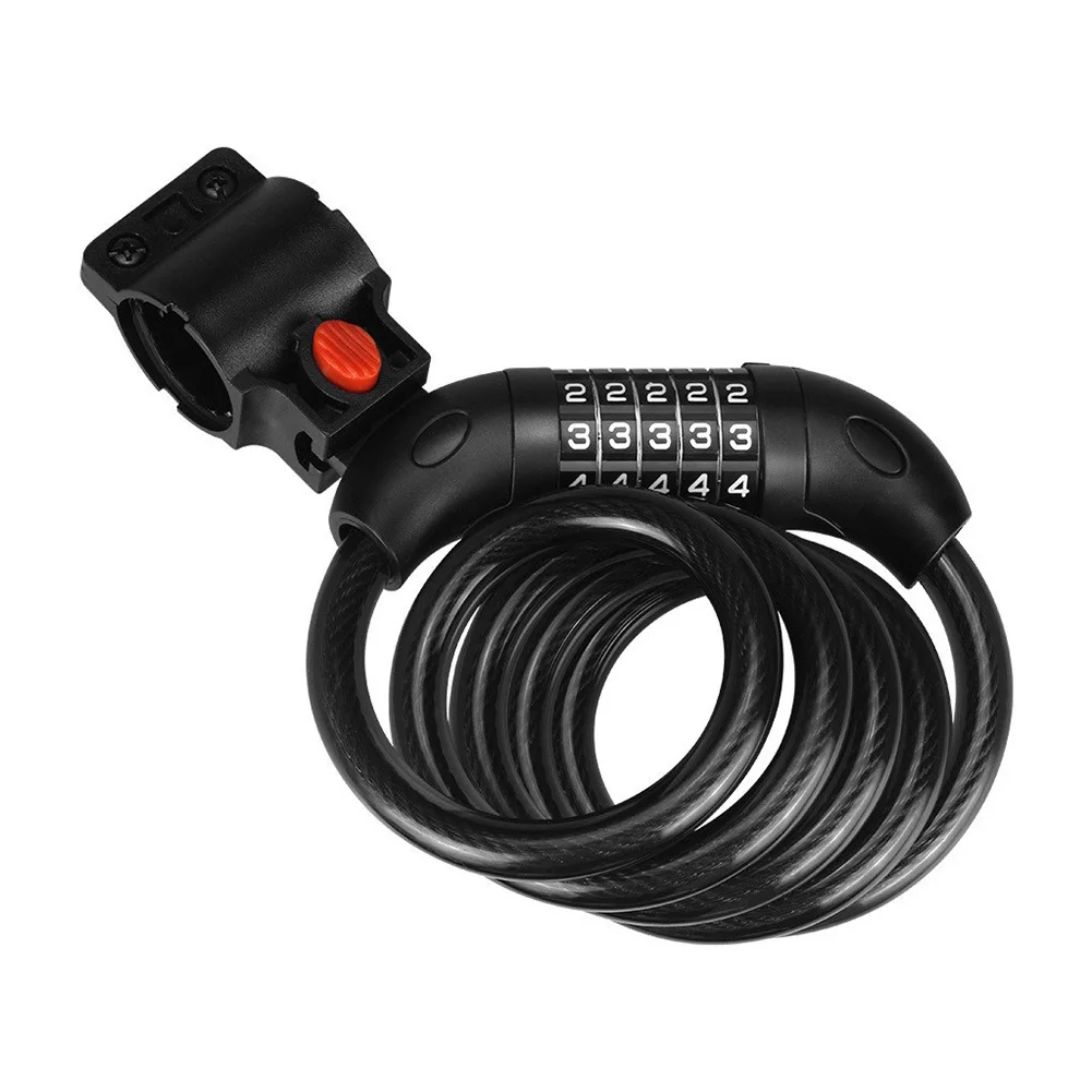 

3.2 Feet Bike Lock Anti Theft Cable Lock​ 5-Digit Resettable Combination with Mounting Bracket for Bikes and Scooters