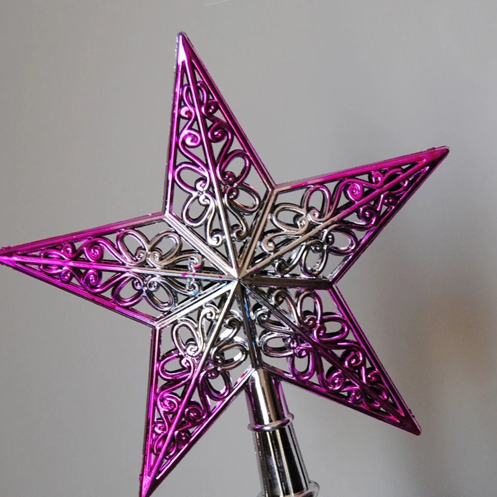 

3pcs Christmas Tree Top Star Xmas Treetop Ornaments Rustic Decoration Unlit Glitter Plastic Non Fading Harmless