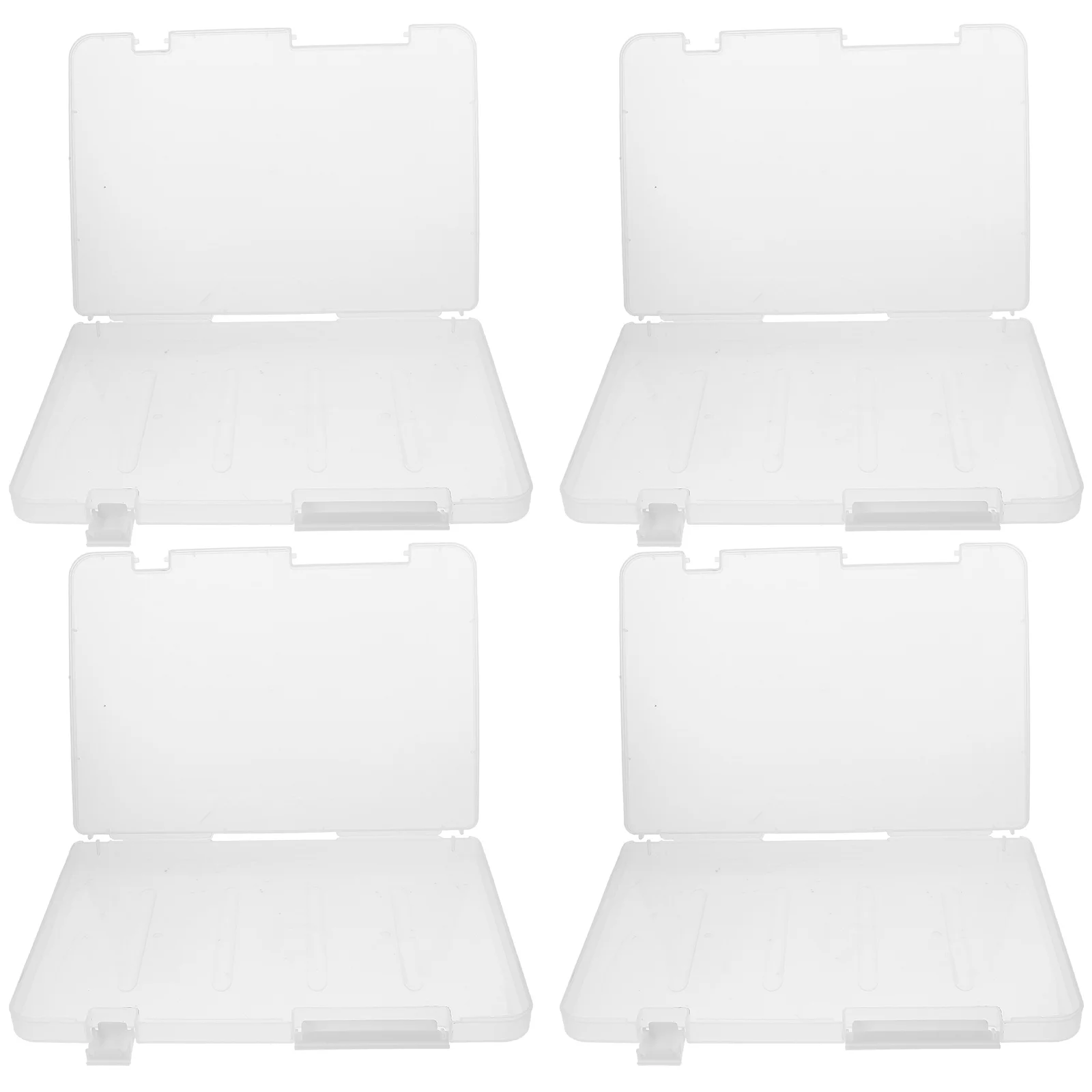 4 Pcs Storage Box Birth Certificate Protector Book Scrapbook Photo Pp Boxes Plastic Magazine Holder Office