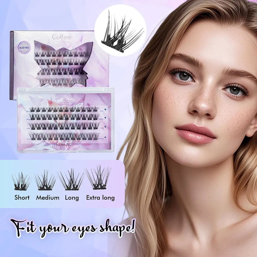 Sztuczne rzęsy Gollee bez kleju, samoprzylepne, naturalne, z efektem naturalnego zakrzywienia, przedłużanie rzęs wielokrotnego użytku, 10-16mm, do samodzielnego przedłużania rzęs, narzędzia do makijażu powiększające oczy.