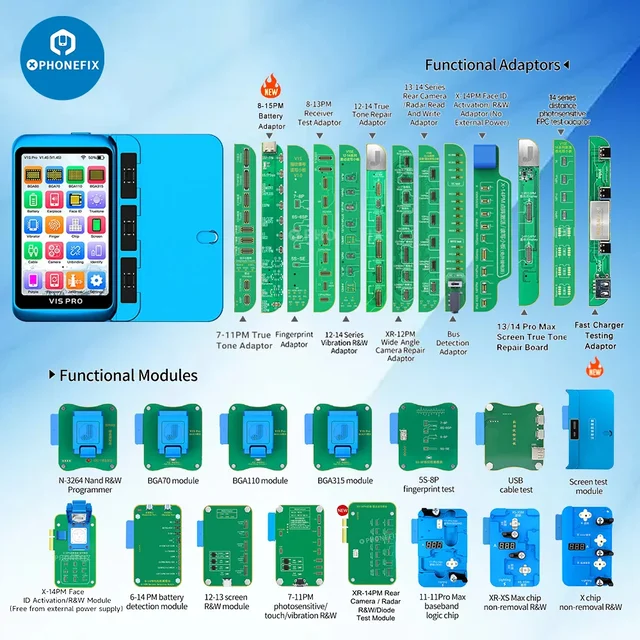 JCID V1S PRO Najmocniejszy Programator Kompatybilny z BGA315 BGA110 BGA70, Obsługuje Stare Moduły PRO1000S i V1SE Dla iPhone 7-17PM / iPad