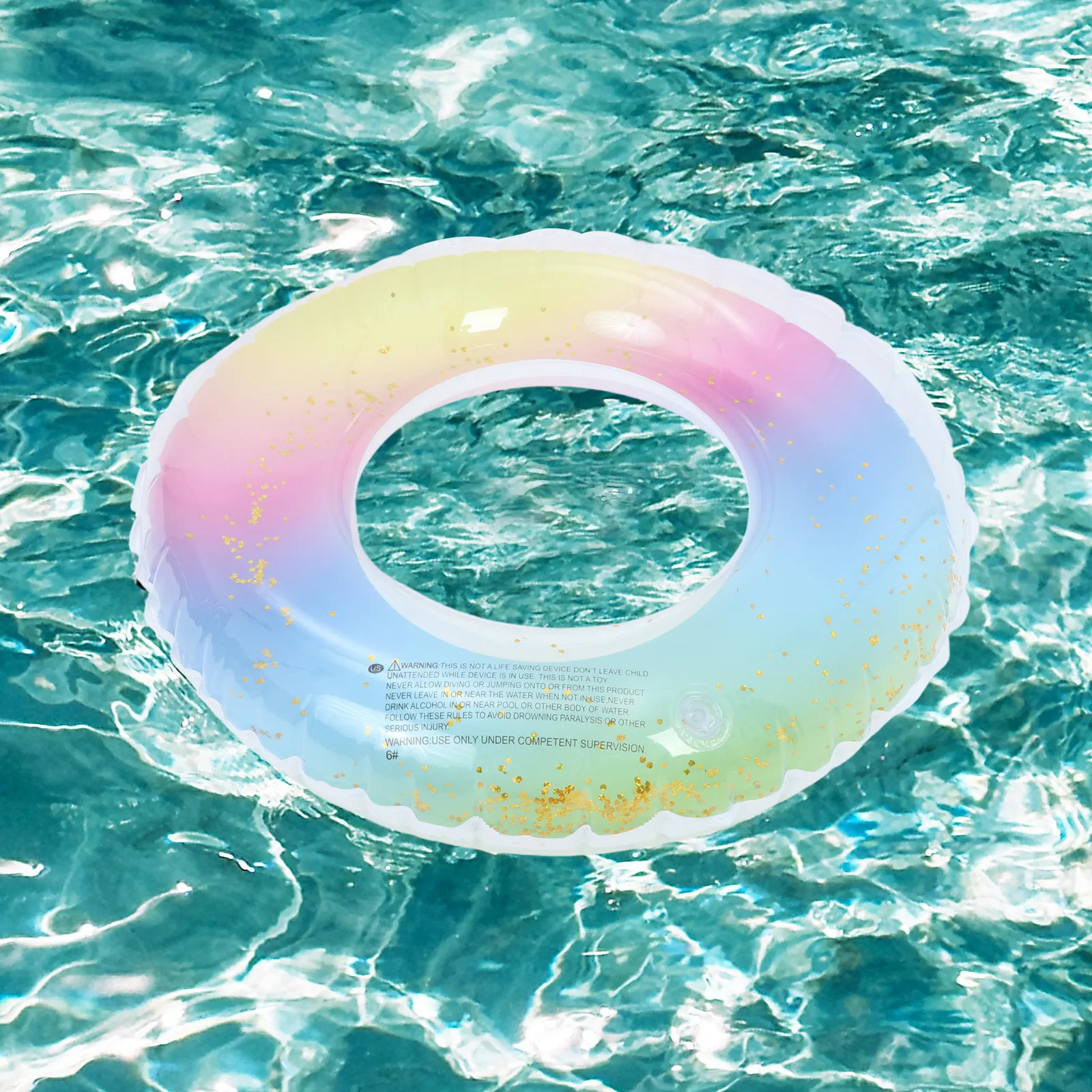 

Rainbow Swimming Ring Rings for Adults Inflatable Thicken Life Toy Float Floats