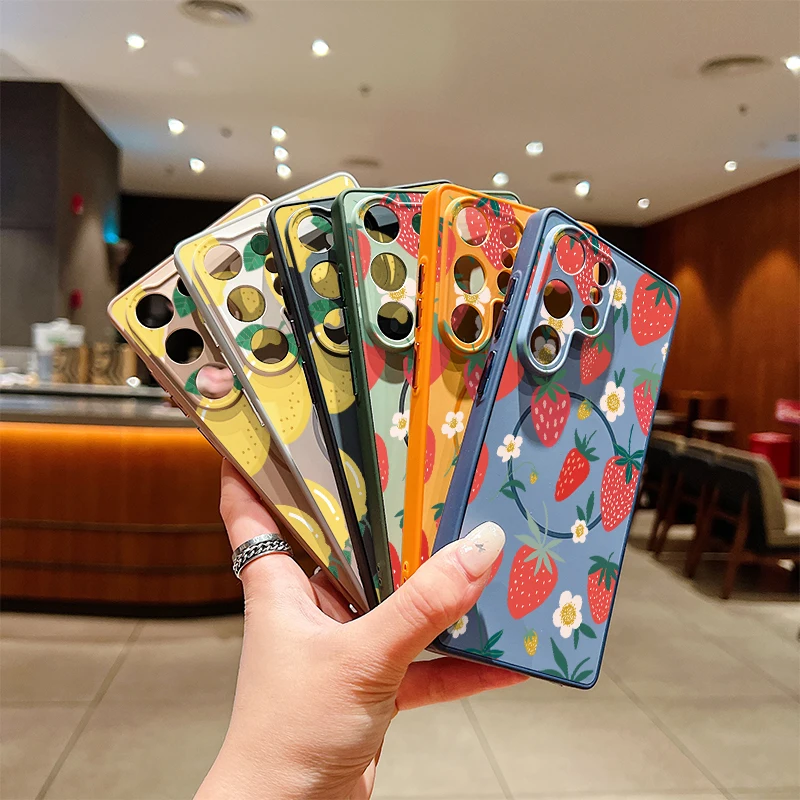 A56 5G Strawberry Lemon Print Phone Case For Samsung Galaxy A26 A37 A57 A 57 A17 For Magsafe Wireless Charge Shockproof Cover