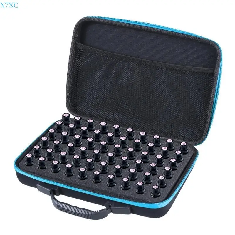 

X7XC Essential Oil Carrying Case With 60 Girds For 5-10ML Bottles Sturdy Storage Organized Perfect For Women and Girls
