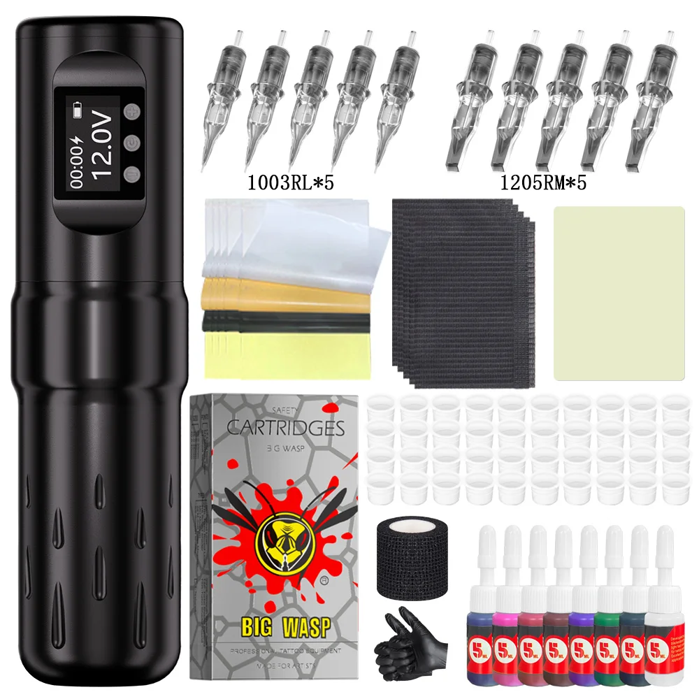 Kit de tatouage professionnel sans fil avec alimentation 1800mAh, ensemble de stylos à tatouer pour artistes tatoueurs et débutants, invitation, nouveau