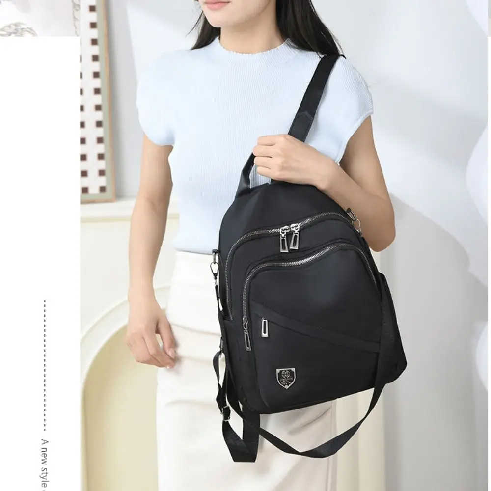 Mochila de nylon impermeável para estudantes, mochila escolar de várias camadas mini mochila anti-roubo mochila de viagem de grande capacidade, casual, na moda