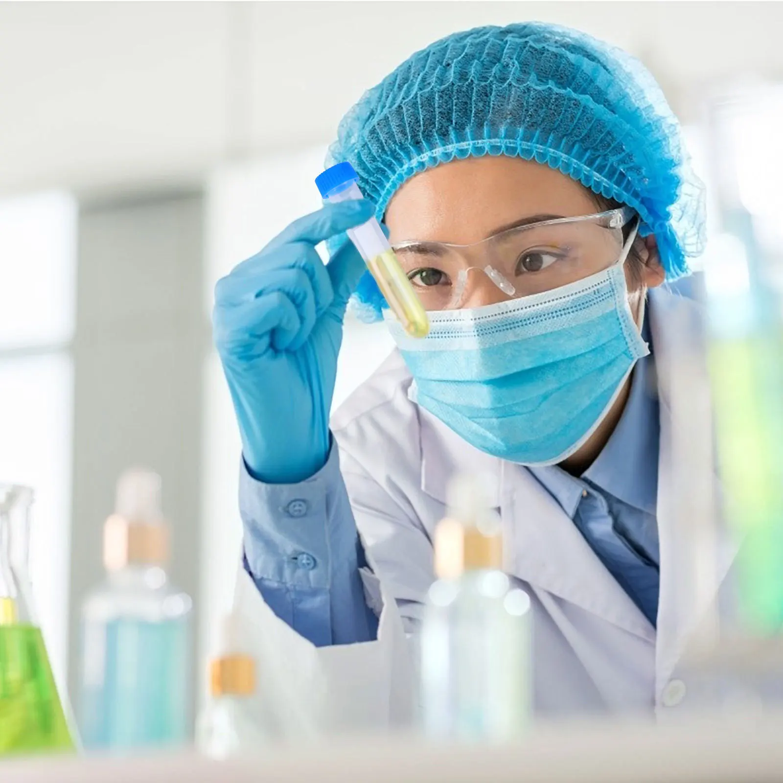 

100Pcs Clear Plastic Tubes 10ml Test Tubes Laboratory Scientific Experiment Precise Measurement Use