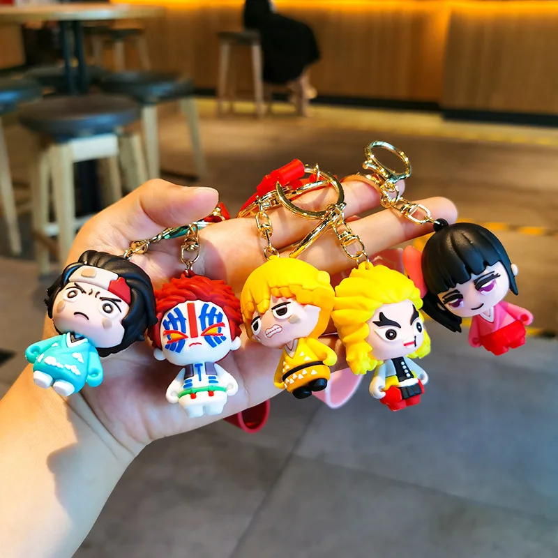 

41 Styles Demon Slayer Kimetsu No Yaiba Blade of Ghost Keychain Cute Characters Bag Decor Car Key Chain Ring Fans Gift